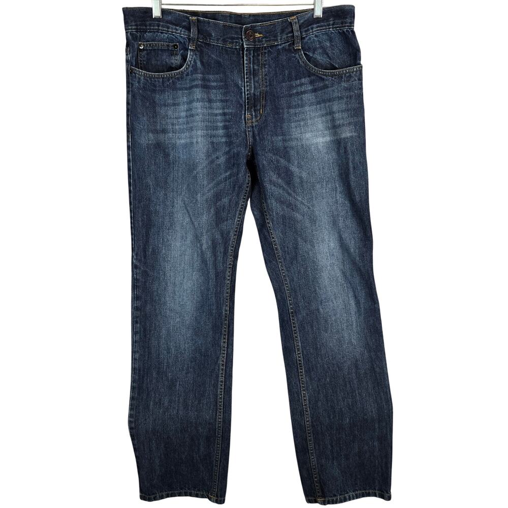 Aviator Jeans Men's Dark Wash 40 Straight Leg Fade Denim Gorpcore Measure 38X32